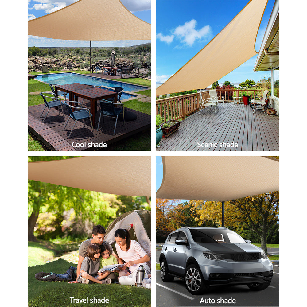 4x5m Shade Sail Sun Shade Cloth Canopy 280gsm Sand