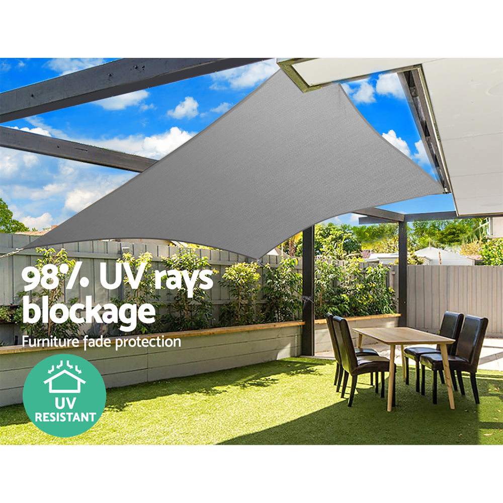 Sun Shade Sail Cloth Shadecloth Outdoor Canopy Rectangle 280gsm 4x6m