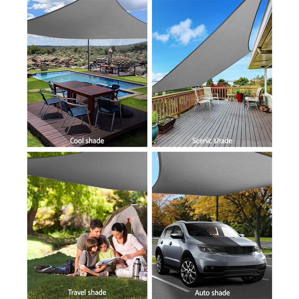 Sun Shade Sail Cloth Shadecloth Outdoor Canopy Square 280gsm 6x6m