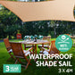 3x4m Waterproof Rectangle Shade Sail Cloth - Sand Beige
