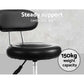 Set of 2 Salon Stool Swivel Chair Backrest Black