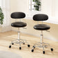 Set of 2 Salon Stool Swivel Chair Backrest Black