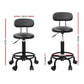 Set of 2 Salon Stool Swivel Chair Backrest