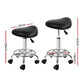 Set of 2 Salon Stool Saddle Swivel Chair Black