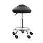 Set of 2 Salon Stool Saddle Swivel Chair Black