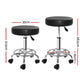 Set of 2 Salon Stool Round Swivel Chair Black