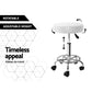 Set of 2 Salon Stool Round Swivel Chair White