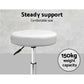 Set of 2 Salon Stool Round Swivel Chair White