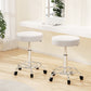 Set of 2 Salon Stool Round Swivel Chair White