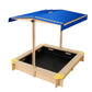 Wooden Outdoor Sand Box Set Sand Pit 110x110 - Natural Wood