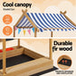 Keezi Kids Sandpit Wooden Sandbox Sand Pit with Canopy Water Basin Toys 146cm