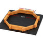 182cm Kids Sandpit Wooden Round Sand Pit with Cover Bench Seat Beach Toys