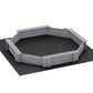 Keezi Kids Sandpit Wooden Round Sand Pit with Cover Bench Seat Beach Toys 182cm Grey
