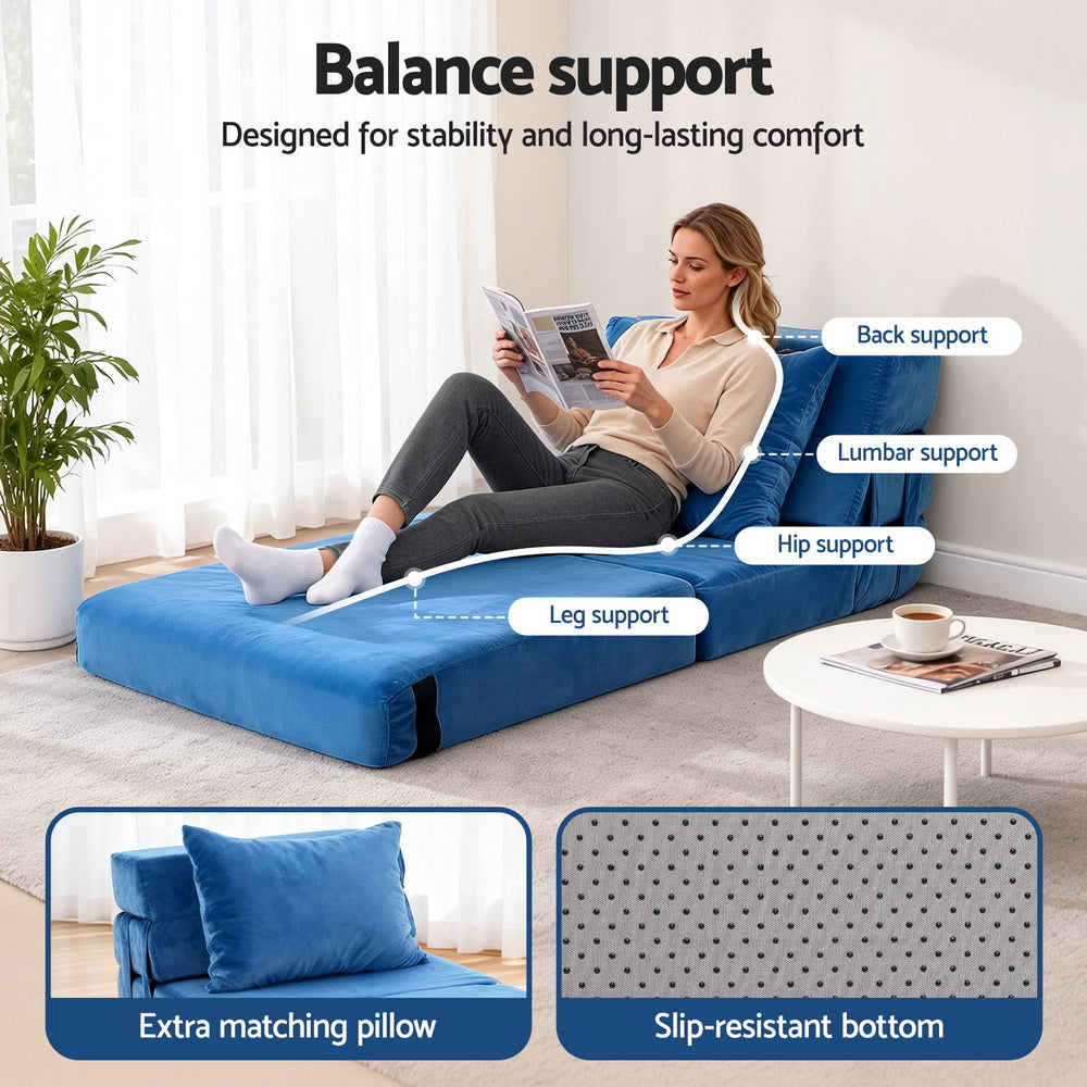 Maritza Convertible Folding Sofa Bed Armless Lounger Foam Floor Sofas Futons Couches