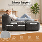 Myrto Foldable Bean Bag Sofa Bed Cloud Couch Boneless Floor Lounger Chair - Grey