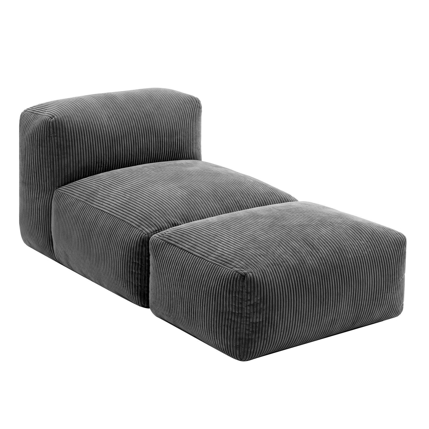 Myrto Foldable Bean Bag Sofa Bed Cloud Couch Boneless Floor Lounger Chair - Grey