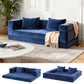 Maison 2 Seater Convertible Folding Sofa Bed Pull Out Mattress Foldable Lounge Couch Chair - Blue