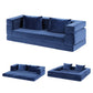 Maison 2 Seater Convertible Folding Sofa Bed Pull Out Mattress Foldable Lounge Couch Chair - Blue