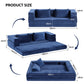 Maison 2 Seater Convertible Folding Sofa Bed Pull Out Mattress Foldable Lounge Couch Chair - Blue