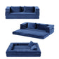 Maison 2 Seater Convertible Folding Sofa Bed Pull Out Mattress Foldable Lounge Couch Chair - Blue