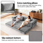 Moira 2 Seater Convertible Folding Sofa Bed Pull Out Mattress Foldable Lounge Couch - Grey
