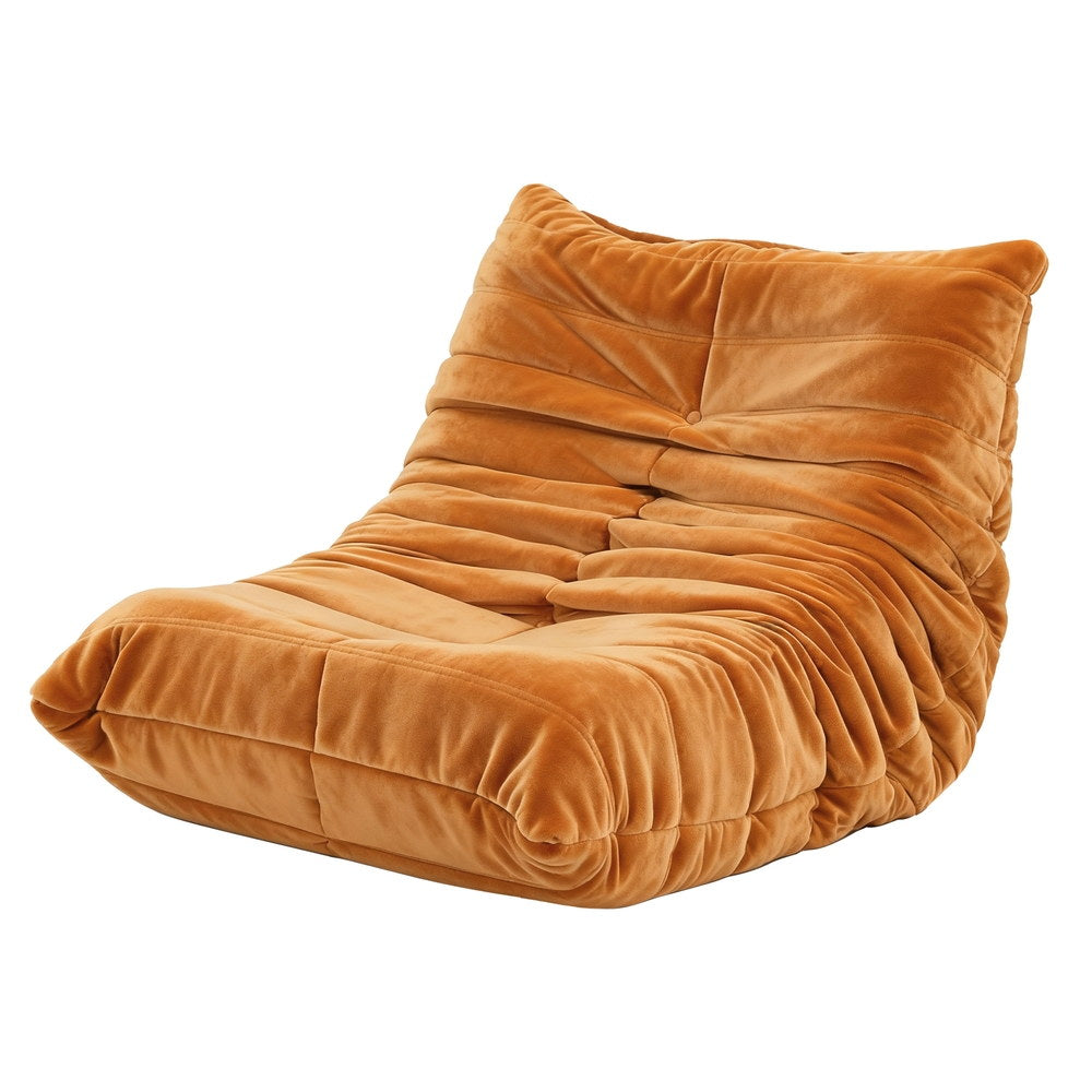 Montara Lazy Sofa Accent Chair Floor Couch Leisure Lounge Foam Pouffe Recliner - Brown
