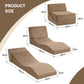 Mireva Folding Sofa Bed Convertible Armless Foam Floor Futon Lounger Couch - Brown