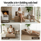 Mireva Folding Sofa Bed Convertible Armless Foam Floor Futon Lounger Couch - Brown