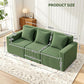 Magranda 3 Seater Modular Sofa Bed Convertible Sectional Floor Couch with Deep Seat - Green
