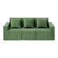 Magranda 3 Seater Modular Sofa Bed Convertible Sectional Floor Couch with Deep Seat - Green