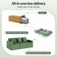 Magranda 3 Seater Modular Sofa Bed Convertible Sectional Floor Couch with Deep Seat - Green