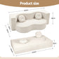 Melavie 2 Seater Folding Sofa Bed Floor Couch 2-in-1 Convertible Futon Loveseat - Beige