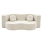 Melavie 2 Seater Folding Sofa Bed Floor Couch 2-in-1 Convertible Futon Loveseat - Beige