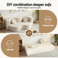 Melavie 2 Seater Folding Sofa Bed Floor Couch 2-in-1 Convertible Futon Loveseat - Beige