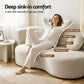 Melavie 2 Seater Folding Sofa Bed Floor Couch 2-in-1 Convertible Futon Loveseat - Beige