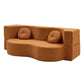 Merope 2 Seater Folding Sofa Bed Floor Couch 2-in-1 Convertible Futon Loveseat - Orange