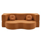 Merope 2 Seater Folding Sofa Bed Floor Couch 2-in-1 Convertible Futon Loveseat - Orange