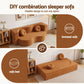 Merope 2 Seater Folding Sofa Bed Floor Couch 2-in-1 Convertible Futon Loveseat - Orange