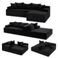 Marova 4-Seater Modular Sectional Sofa Bed Convertible L-Shaped Couch with Deep Seat for Living Room - Black