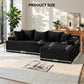 Marova 4-Seater Modular Sectional Sofa Bed Convertible L-Shaped Couch with Deep Seat for Living Room - Black