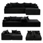 Marova 4-Seater Modular Sectional Sofa Bed Convertible L-Shaped Couch with Deep Seat for Living Room - Black