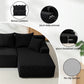 Marova 4-Seater Modular Sectional Sofa Bed Convertible L-Shaped Couch with Deep Seat for Living Room - Black