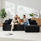 Marova 4-Seater Modular Sectional Sofa Bed Convertible L-Shaped Couch with Deep Seat for Living Room - Black