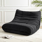 Maelle 2 Seater Lazy Sofa Accent Caterpillar Chair Floor Couch Armless Lounge - Black