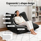 Maelle 2 Seater Lazy Sofa Accent Caterpillar Chair Floor Couch Armless Lounge - Black