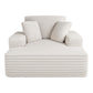 Marina Sofa Bed Lounge Chair Recliner Couch Reading Chairs Sleeper Cloud Sofas Faux Fur Fabric - Beige