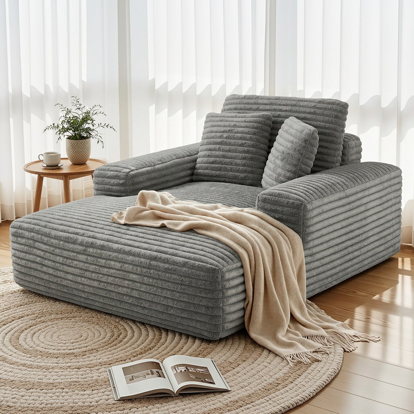Marina Sofa Bed Lounge Chair Recliner Couch Reading Chairs Sleeper Cloud Sofas - Grey