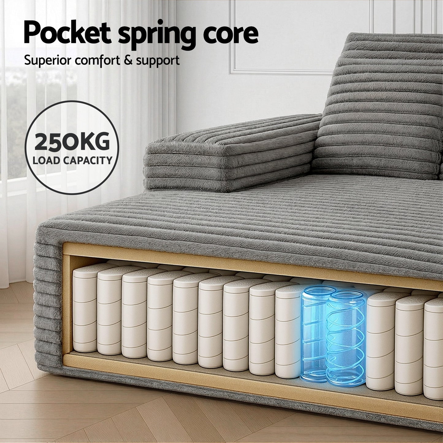 Marina Sofa Bed Lounge Chair Recliner Couch Reading Chairs Sleeper Cloud Sofas - Grey