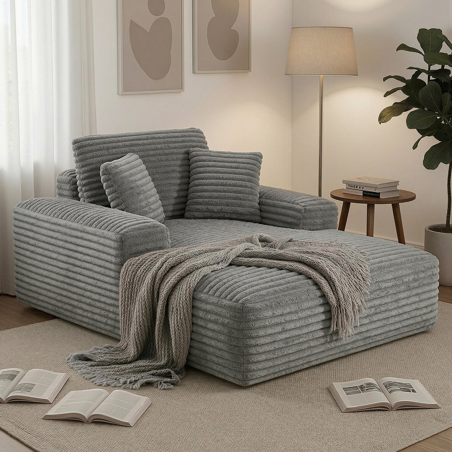 Marina Sofa Bed Lounge Chair Recliner Couch Reading Chairs Sleeper Cloud Sofas - Grey