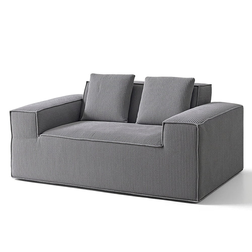 Marina 2 Seater Sofa Loveseat Sofas Bed Couch No Assembly Corduroy Small Couches Apartement - Grey